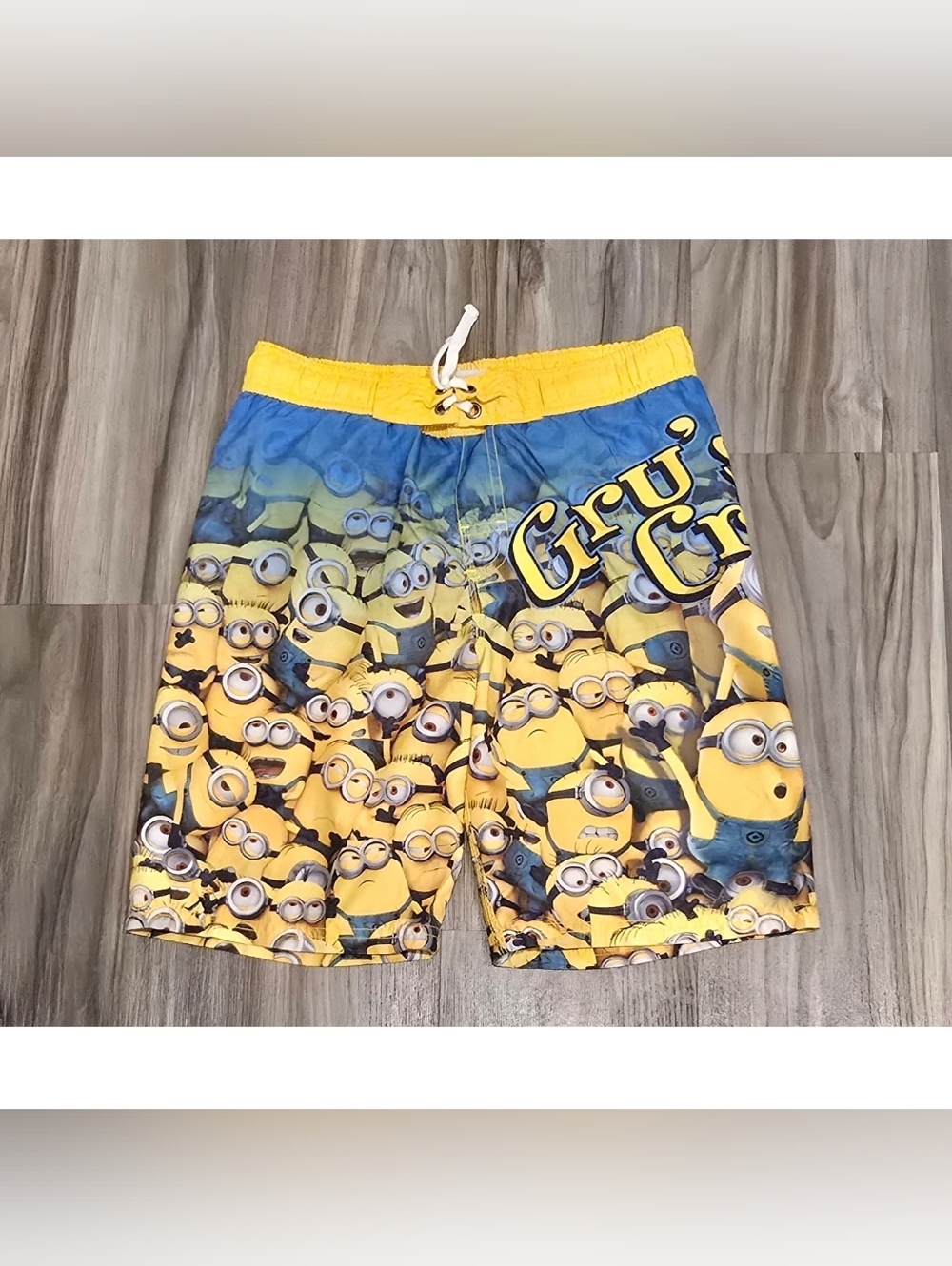 Despicable Me Minions Swim Trunks Boys Large Yellow Graphic Swim Shorts